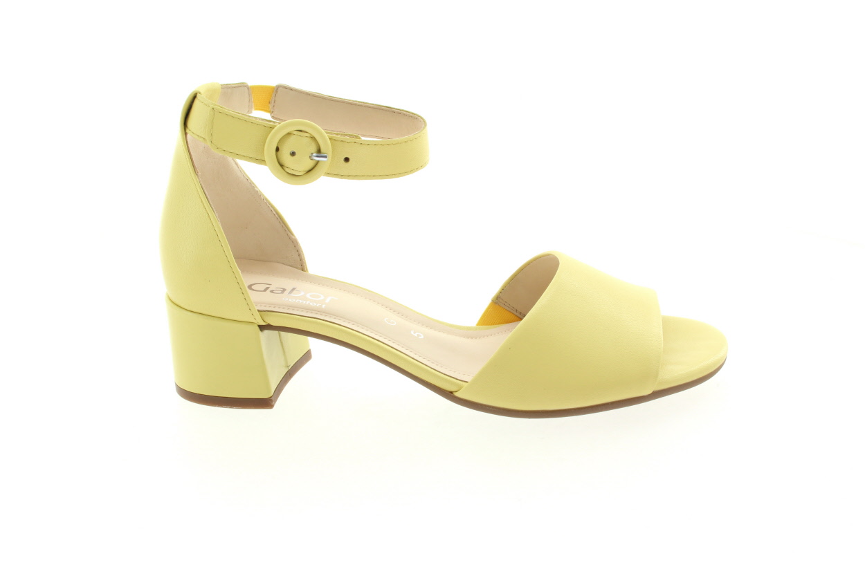 GABOR Dámské kožené žluté sandálky